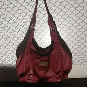Burgundy handbag